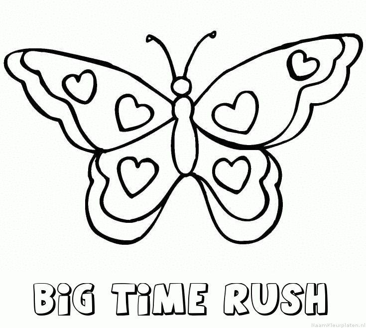 Big time rush vlinder hartjes kleurplaat